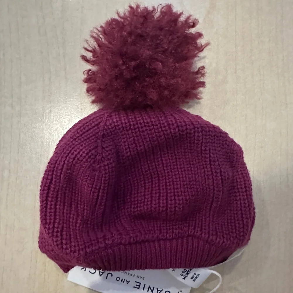 Janie and Jack Burgundy Knit Beanie